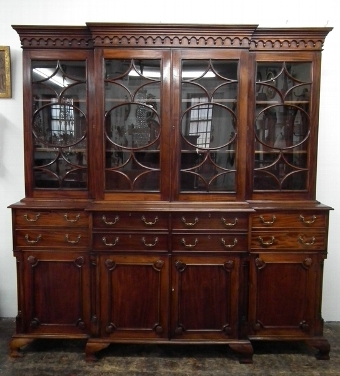 Mahogany Four Door Secretaire Bookcase