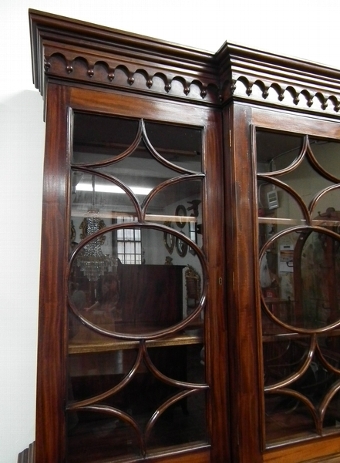 Antique Mahogany Four Door Secretaire Bookcase