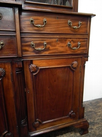 Antique Mahogany Four Door Secretaire Bookcase