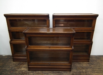 Set of 3 Oak Sectional Bookcases