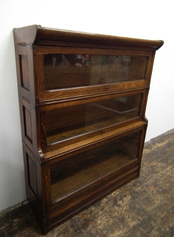Antique Set of 3 Oak Sectional Bookcases