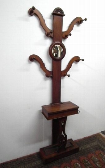 Mid Victorian Walnut Hall Stand