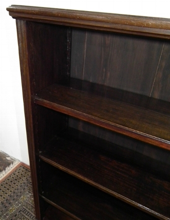 Antique Edwardian Stained Beech Open Bookcase
