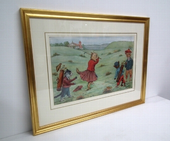 Print of Cats Playing Golf
