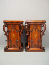 Antique Pair of Scumbled Pine Victorian Pedestals