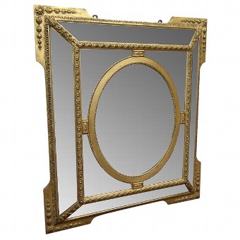 Late Victorian Carved and Gilded Cushion Mirror