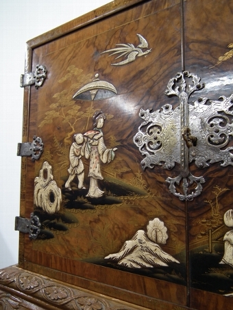Antique Chinoiserie Cabinet on Stand