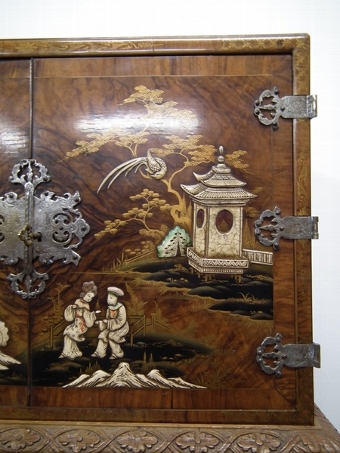 Antique Chinoiserie Cabinet on Stand