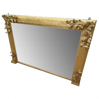 Early Victorian Carved Giltwood Overmantel Mirror