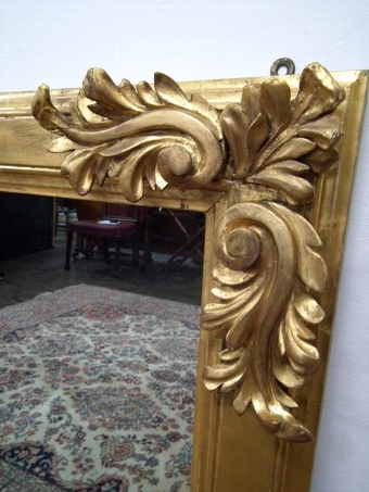 Antique Early Victorian Carved Giltwood Overmantel Mirror