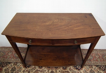 Antique Late George III Mahogany Bow Front Side Table