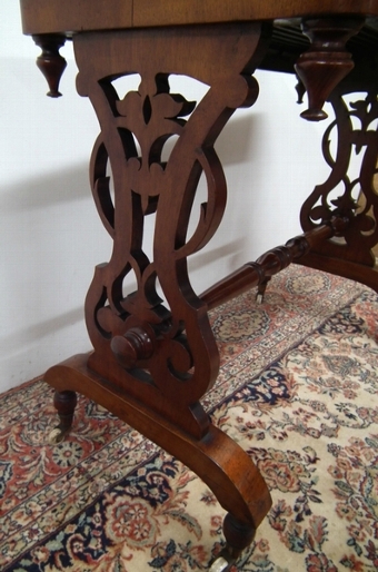 Antique Mid Victorian Burr Walnut Occasional Table