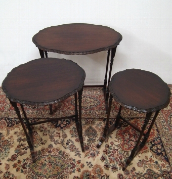 Antique Mahogany Nest of 3 Tables