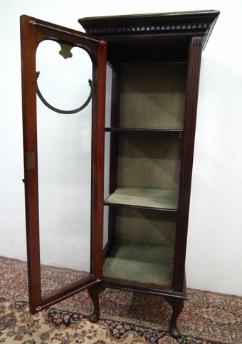 Antique Late Victorian Mahogany Vitrine Cabinet