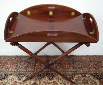 Antique Late George IV Mahogany Butlers Tray on Stand