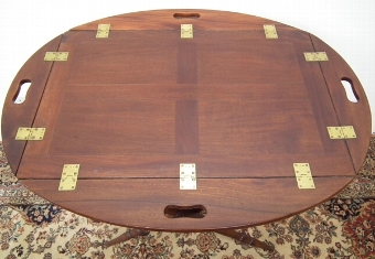 Antique Late George IV Mahogany Butlers Tray on Stand
