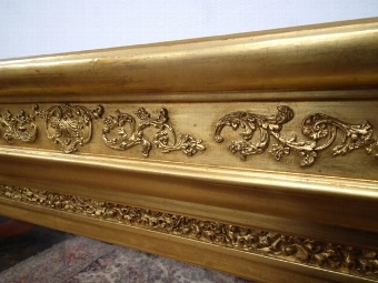 Antique Mid Victorian Gilt Overmantel Mirror