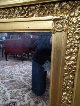Antique Mid Victorian Gilt Overmantel Mirror