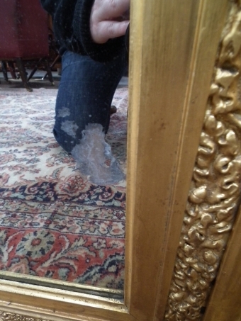 Antique Mid Victorian Gilt Overmantel Mirror