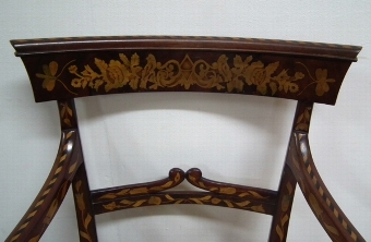 Antique Dutch Marquetry Inlaid Armchair
