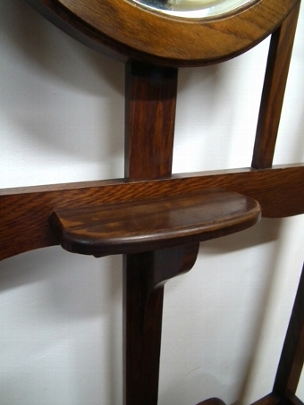 Antique Art Nouveau Oak Hall Stand