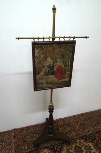 William IV Rosewood Tapestry Fire Screen