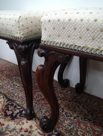 Antique Pair of Early Victorian Rosewood Stools