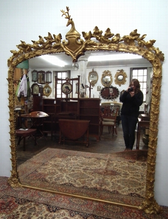 Very Large Victorian Giltwood Overmantel Mirror