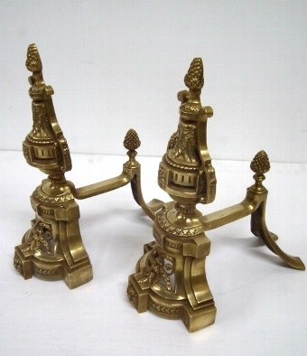 Pair of Cast Brass Fire Dogs