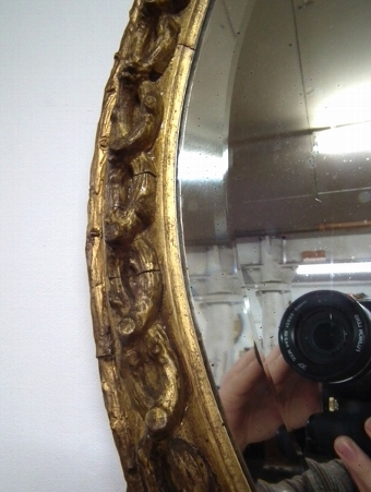 Antique Victorian Oval Gilded Wall Mirror