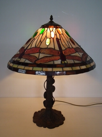 Tiffany Style Brass Lamp