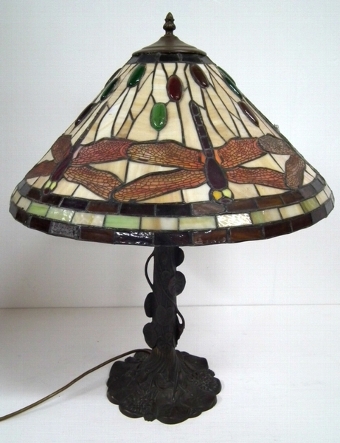 Antique Tiffany Style Brass Lamp