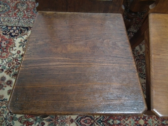 Antique Set of 4 Gothic Pitch Pine Chairs