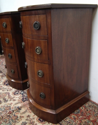 Antique Pair of Victorian Bowfront Mahogany Chests/Lockers