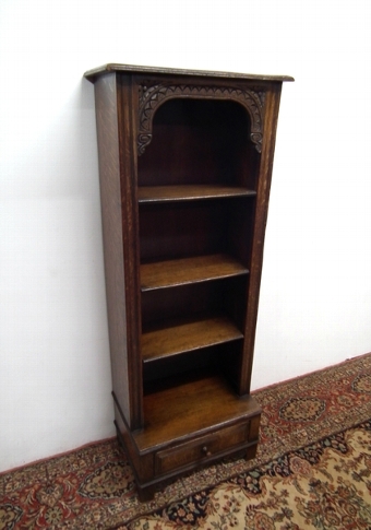 Jacobean Style Oak Open Bookcase