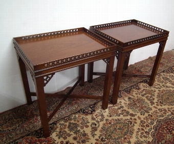 Pair of George III Style Mahogany Occasional Tables