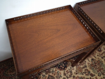 Antique Pair of George III Style Mahogany Occasional Tables