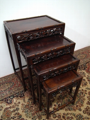 Nest of 4 Chinese Rosewood Tables