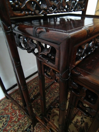 Antique Nest of 4 Chinese Rosewood Tables