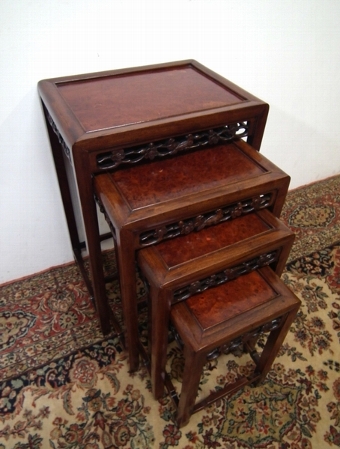 Nest of 4 Chinese Rosewood Occasional Tables