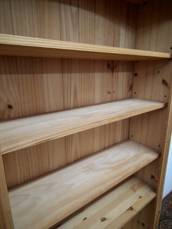 Antique Tall Pine Open Bookcase