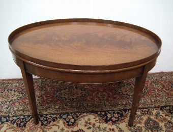 Antique George III Style Oval Tray Top Coffee Table