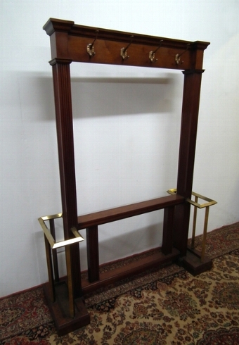 Mahogany and Brass Hall Stand