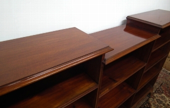 Antique Edwardian Mahogany Step Top Open Bookcase