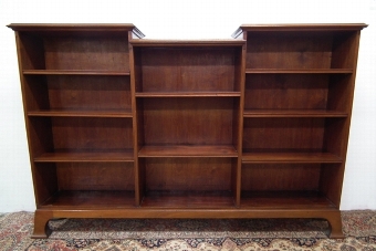 Antique Edwardian Mahogany Step Top Open Bookcase