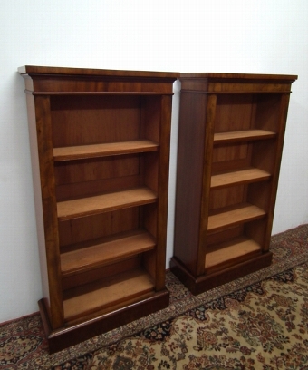 Pair of Victorian Style Mahogany Open Bookcases