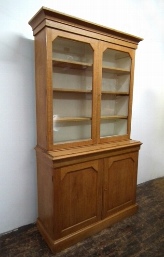 Victorian Oak 2 Door Cabinet Bookcase