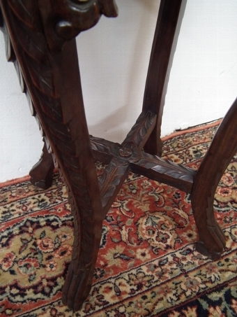 Antique Carved Hardwood Plant Stand