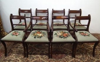 Set of 8 Regency Style Mahogany Dining Chairs