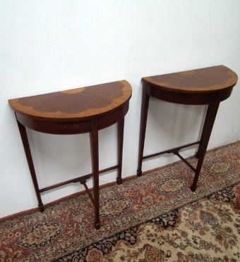 Pair of Edwardian Inlaid Side Tables